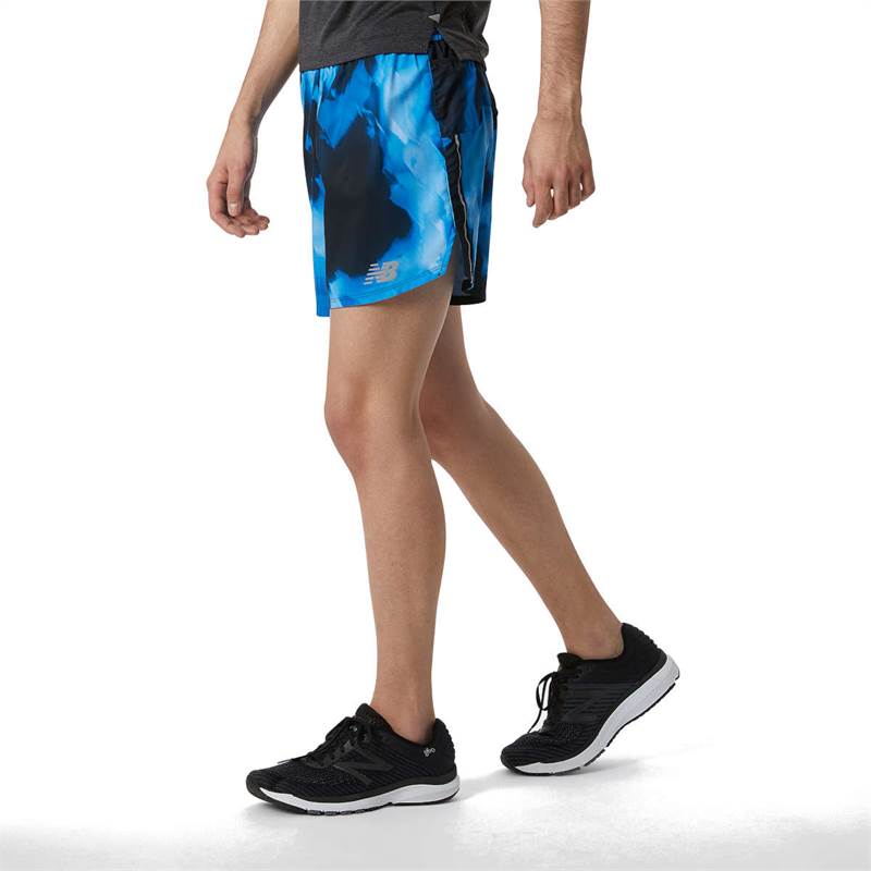 New Balance Mens Printed Impact Run 5in Shorts-2